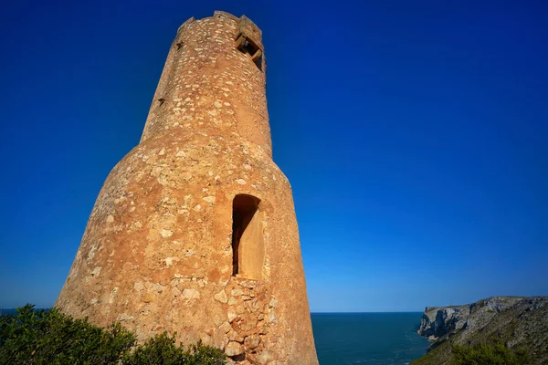 Πύργος Torre Del Gerro Στη Denia Και Μεσόγειο Θάλασσα Της — Φωτογραφία Αρχείου