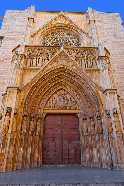 Валенсия Трибунал Агуас Фасадная Дверь Соборе Площади Plaza Virgen Испании — стоковое фото