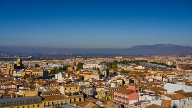 Granada skyline view from Albaicin in Andalusia Spain clipart