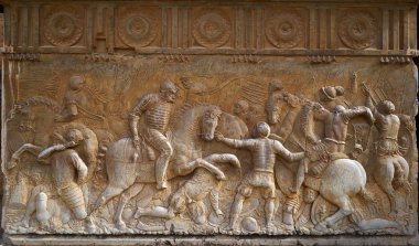 Alhambra Carlos V mermer duvar heykelleri Endülüs Granada İspanya