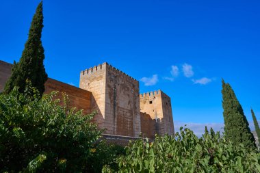 Andalusia, İspanya Granada'da Alhambra Alcazaba