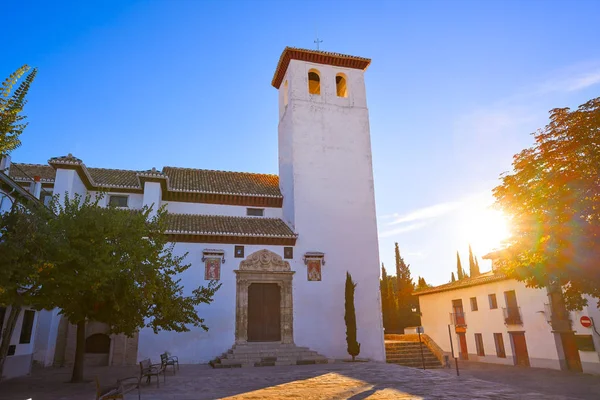 San Miguel Bajo Kyrka Granada Albaicin Andalusiska Spanien — Stockfoto