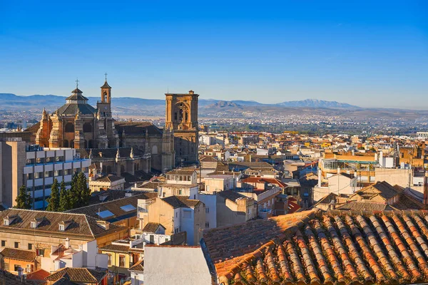 Granada Manzarası Albaicin Andalusia Spanya Katedrali Nin — Stok fotoğraf
