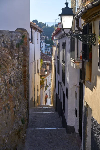 Albaicín Granada Calle Estrecha Andalucía Musulmana España — Foto de Stock