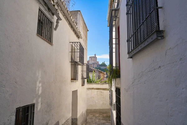 Albaicin Granada Rua Estreita Andaluzia Muçulmana Espanha — Fotografia de Stock