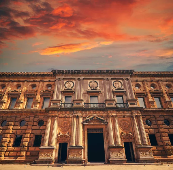 Alhambra Granada Carlos Facade Andalusia Spain — Stock Photo, Image