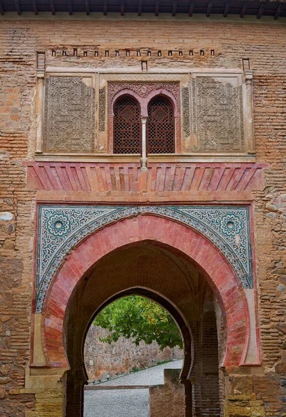 Alhambra Arch Puerta Del Vino Granada Spanien Wein Muslimische Tür — Stockfoto
