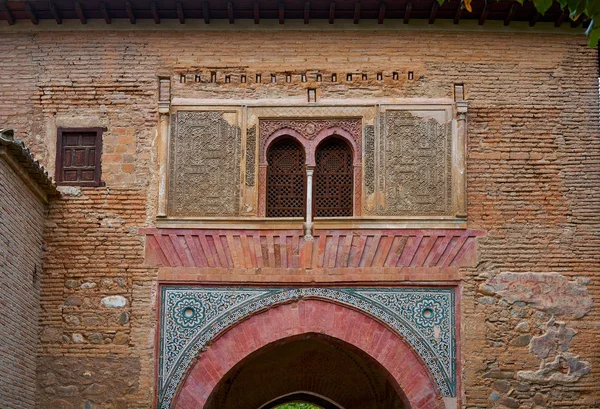 Alhambra Oblouk Puerta Del Vino Granada Španělska Víno Muslimské Dveře — Stock fotografie