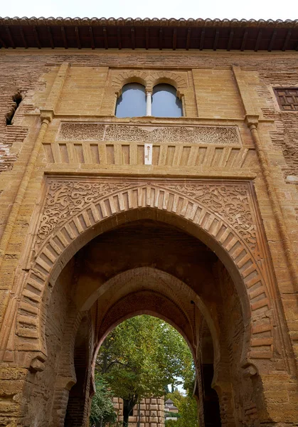 Alhambra Arch Puerta Del Vino Granada Spanya Şarap Müslüman Kapı — Stok fotoğraf