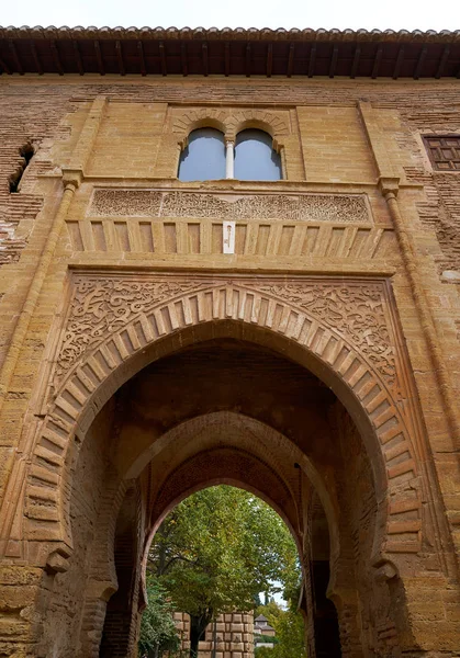 Alhambra Boog Puerta Del Vino Granada Van Spanje Wijn Moslim — Stockfoto