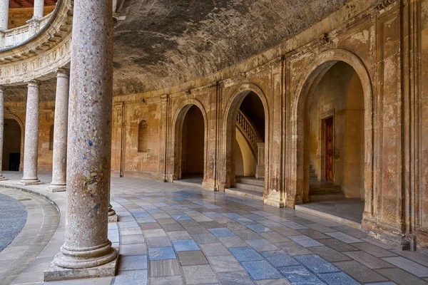 Alhambra Carlos Cortile Granada Spagna Andalusia — Foto Stock