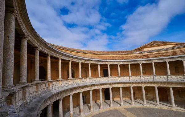 Alhambra Carlos Cortile Granada Spagna Andalusia — Foto Stock