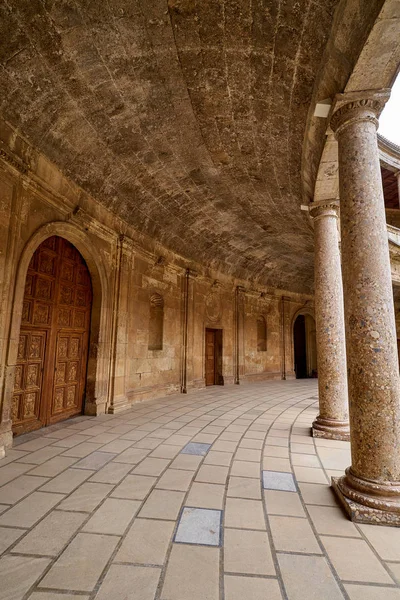 Pátio Alhambra Carlos Granada Espanha Andaluzia — Fotografia de Stock