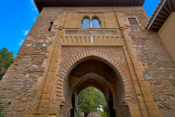 Alhambra Oblouk Puerta Del Vino Granada Španělska Víno Muslimské Dveře — Stock fotografie