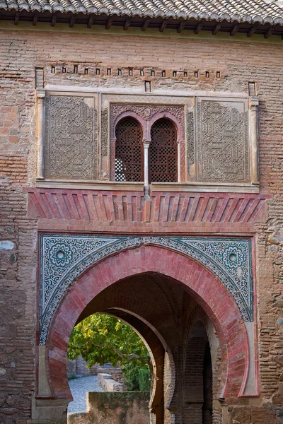 Alhambra Arch Puerta Del Vino Granada Spanya Şarap Müslüman Kapı — Stok fotoğraf