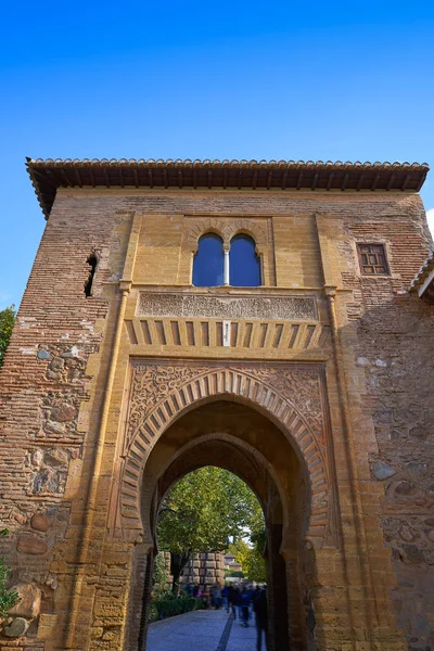 Alhambra Arch Puerta Del Vino Granada Spagna Vino Porta Musulmana — Foto Stock