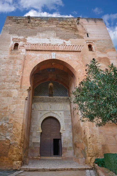 Alhambra Puerta Justicia Granada Spagna Porta Della Giustizia Alcazaba — Foto Stock