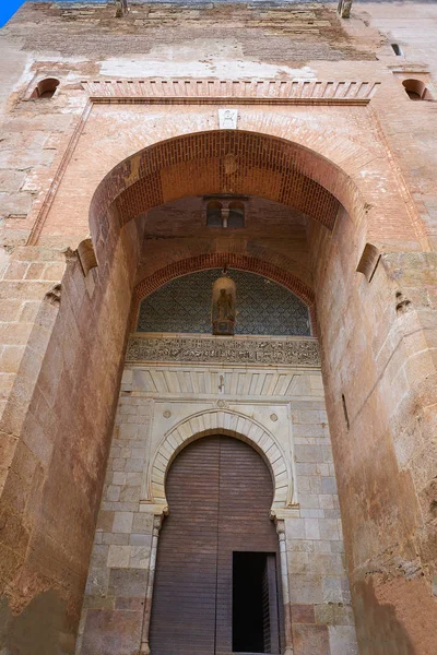 Alhambra Puerta Justicia Granada Spanyolország Igazságügyi Ajtón Alcazaba — Stock Fotó