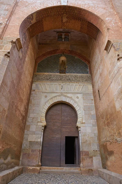 Alhambra Puerta Justicia Granada Espanha Justiça Porta Alcazaba — Fotografia de Stock