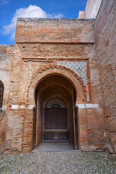 Alhambra Puerta Justicia Granada Španělského Soudnictví Dveře Alcazaba — Stock fotografie