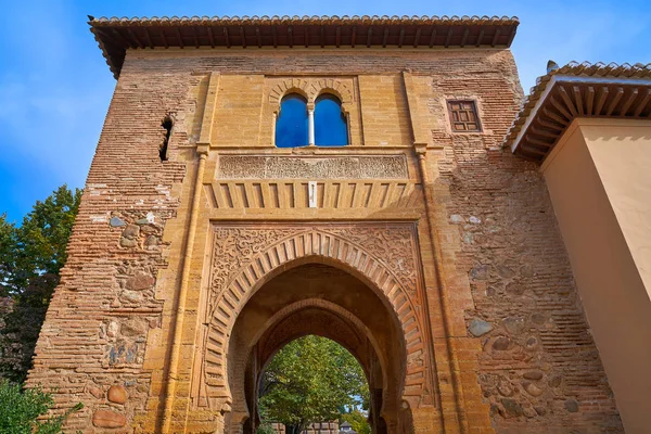 Alhambra Boog Puerta Del Vino Granada Van Spanje Wijn Moslim — Stockfoto