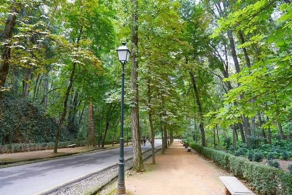 Cesta Parku Alhambra Granadě Španělsku Cuesta Gomerez Stoupání — Stock fotografie
