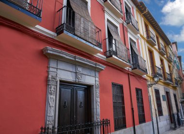 Santa Ana kare Andalusia İspanya Granada renkli cephe