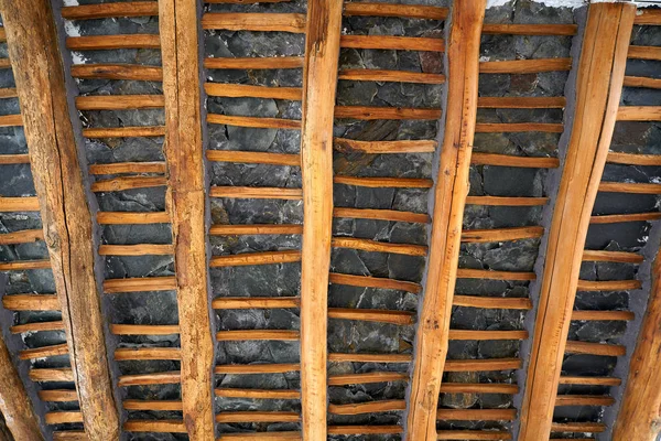 Dach Drewniany Sufit Alpujarras Granadzie Hiszpanii Andaluzji — Zdjęcie stockowe