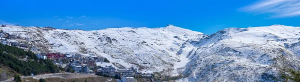 Skidorten Sierra Nevada Village Och Snö Granada Spanien — Stockfoto