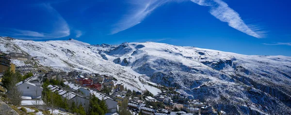 Skidorten Sierra Nevada Village Och Snö Granada Spanien — Stockfoto