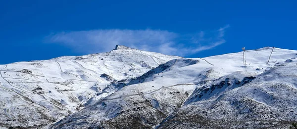 Sierra Nevada Snow Mountain Ski Resort Granada Von Spanien — Stockfoto