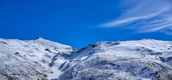 Skidorten Sierra Nevada Snow Mountain Granada Spanien — Stockfoto