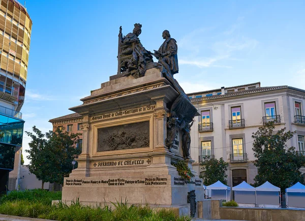 Reis Católicos Espanha Memorial Granada Andaluzia Espanha Reyes Catolicos Estátua — Fotografia de Stock