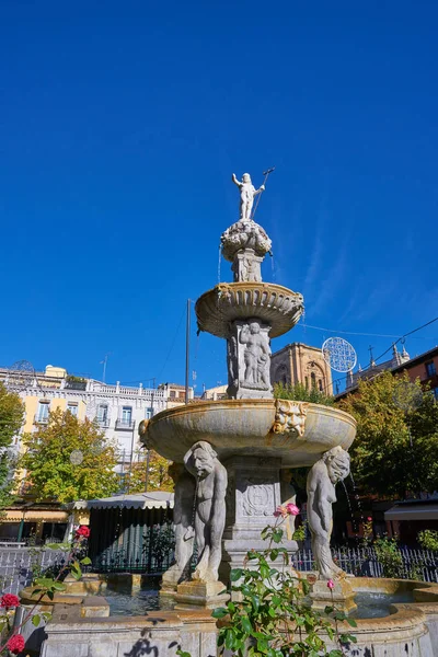 Bib Rambla Square Fountain Giants Granada Spain — Stock Photo, Image