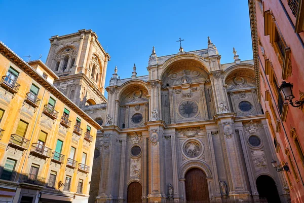 Fassade Der Kathedrale Von Granada Spanien Und Andalusien Auf Dem — Stockfoto