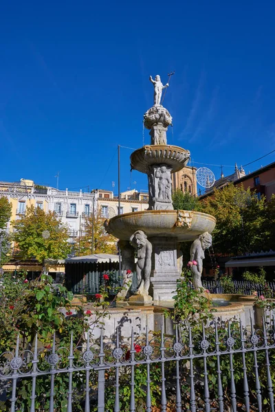 Bib Rambla Square Fountain Giants Granada Spain — Stock Photo, Image