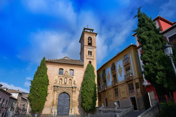 Igreja Santa Gil Ana Granada Distrito Darro Albaicin Andaluzia Espanha — Fotografia de Stock