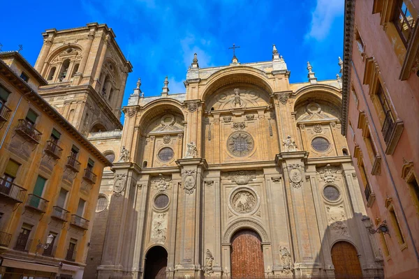 Fasada Katedry Granadzie Hiszpanii Andaluzja — Zdjęcie stockowe