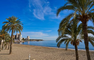 İspanya'nın Costa Blanca bölgesinde Alicante Albufereta plajı