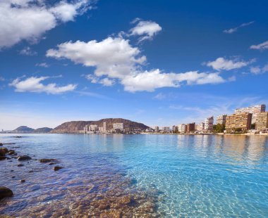 Almadraba beach of Spain Costa Blanca, Alicante manzarası