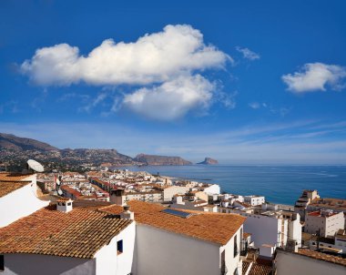 Altea beyaz köy manzarası Alicante Akdeniz İspanya