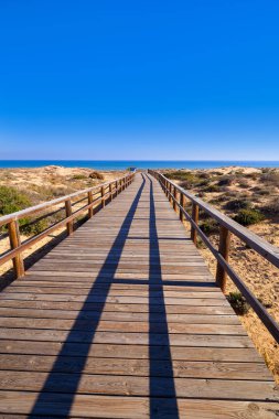 El Carabassi plaj kum tepelerine Elx Elche Alicante Costa Blanca, İspanya'da Carabasi