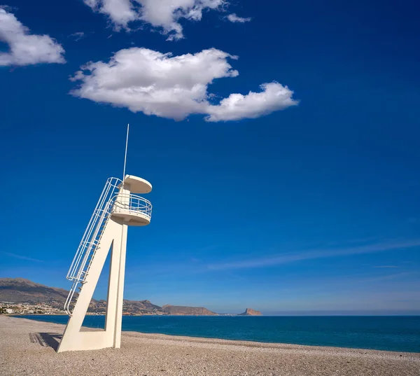 Albir Пляж Alfas Del Аліканте Іспанії Baywatch Tower Коти Бланка — стокове фото