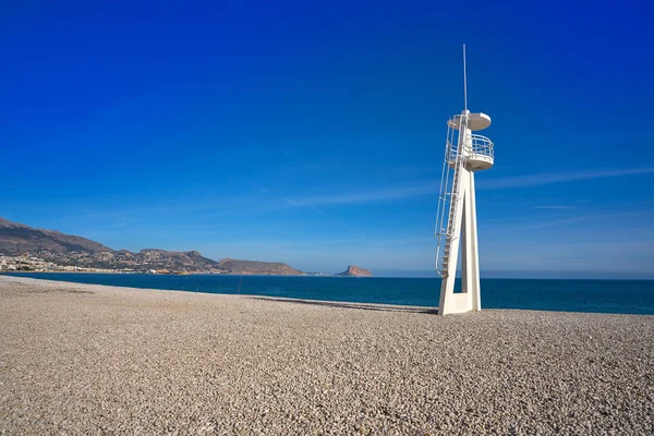 Albir Пляж Alfas Del Аліканте Іспанії Baywatch Tower Коти Бланка — стокове фото