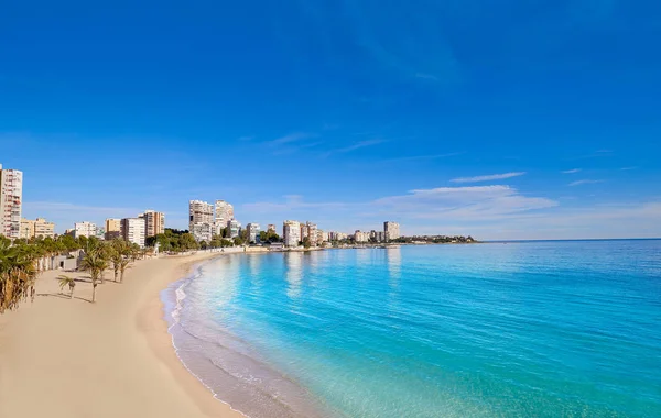 Albufereta Strand Von Alicante Der Costa Blanca Von Spanien — Stockfoto