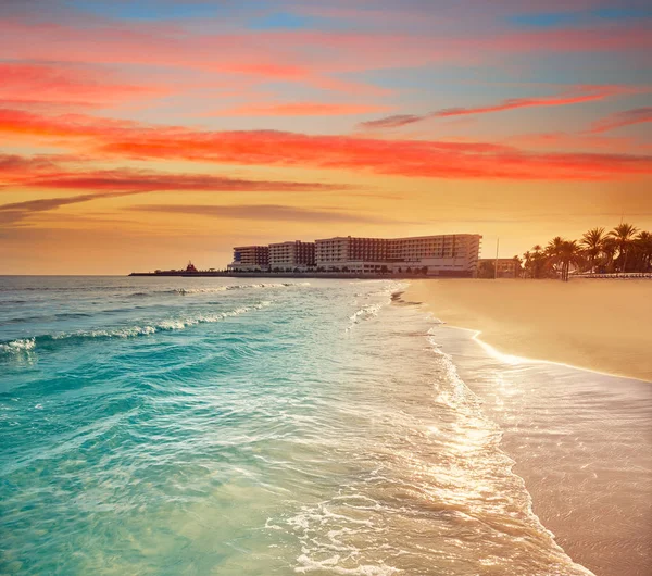 Παραλία Postiguet Του Αλικάντε Της Costa Blanca Της Ισπανίας — Φωτογραφία Αρχείου