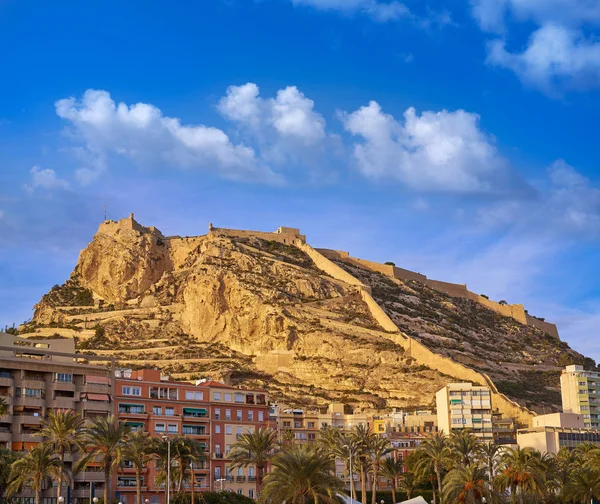 Alicante Stad Och Santa Barbara Castle Spanien — Stockfoto
