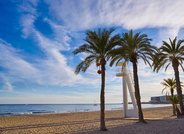 Παραλία Postiguet Του Αλικάντε Της Costa Blanca Της Ισπανίας — Φωτογραφία Αρχείου