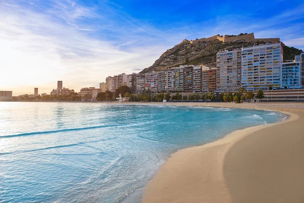 Plaża Postiguet Alicante Costa Blanca Hiszpania — Zdjęcie stockowe