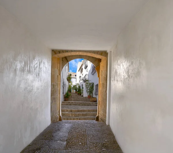 Altea Foto Illustratie Boog Dorp Alicante Aan Middellandse Zee Spanje — Stockfoto